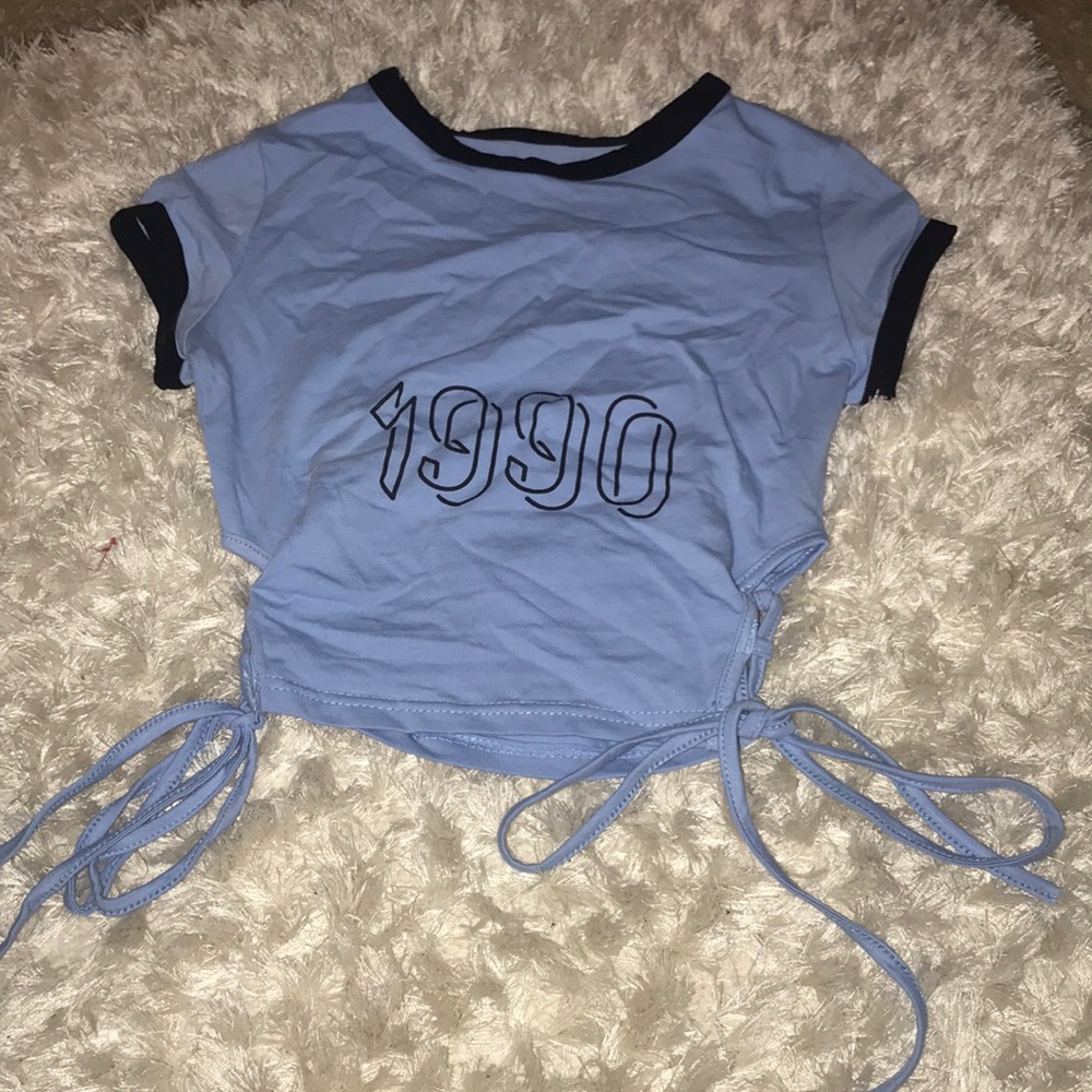 Light blue 1990 crop top